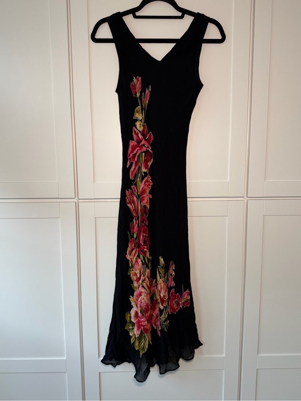 Vintage American Angel Chiffon Floral Formal Whimsigoth Maxi Dress Fairy Party